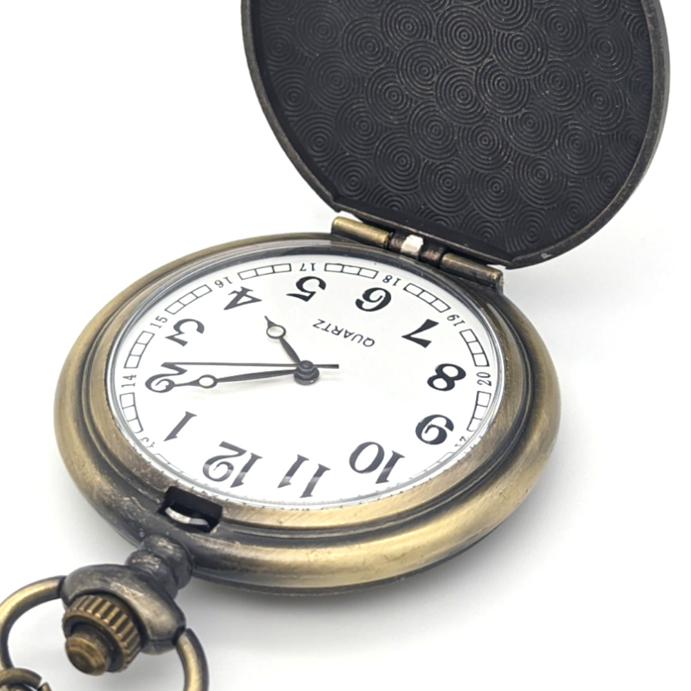 Eagle and Flag Patriot Pocket Watch Patriotic Vintage Bronze Finish America Gift - Picture 6 of 8